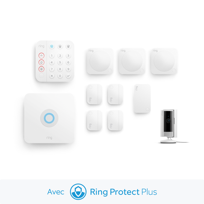 Ring Alarm + caméra intérieure avec Ring Protect Plus 1 an - L