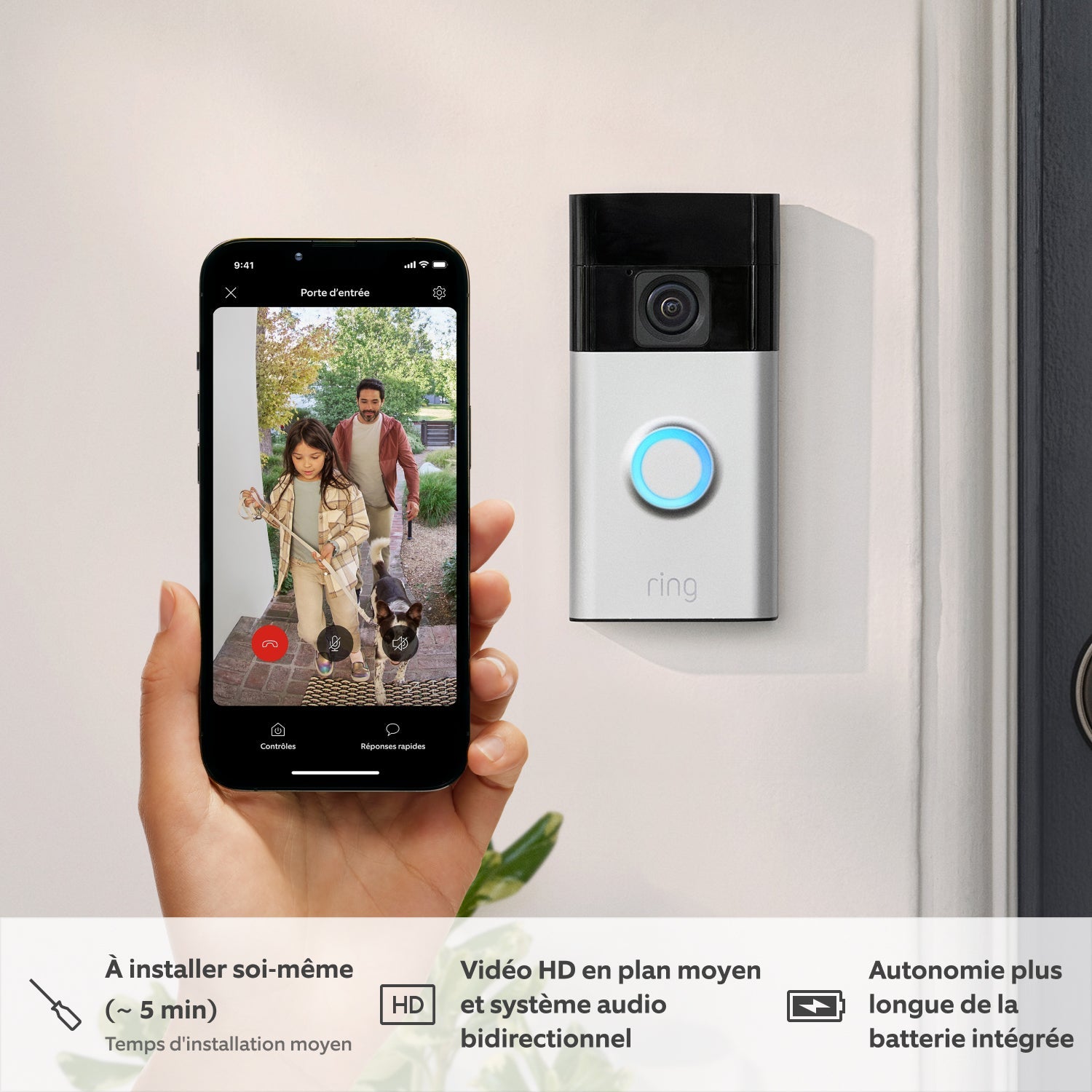 Support Mural Universel Pour Sonnette Vidéo, Sans Perçage, Neuf, Pour Fixer Facilement Votre Doorbell