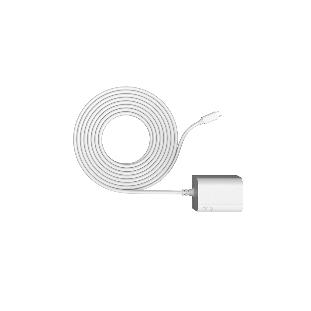Blanc:Adaptateur Secteur intérieur/extérieur Câble Micro USB (Stick Up Cam Elite)