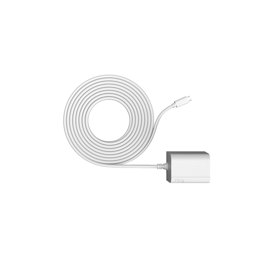 Blanc:Adaptateur Secteur intérieur/extérieur Câble Micro USB (Stick Up Cam Elite)