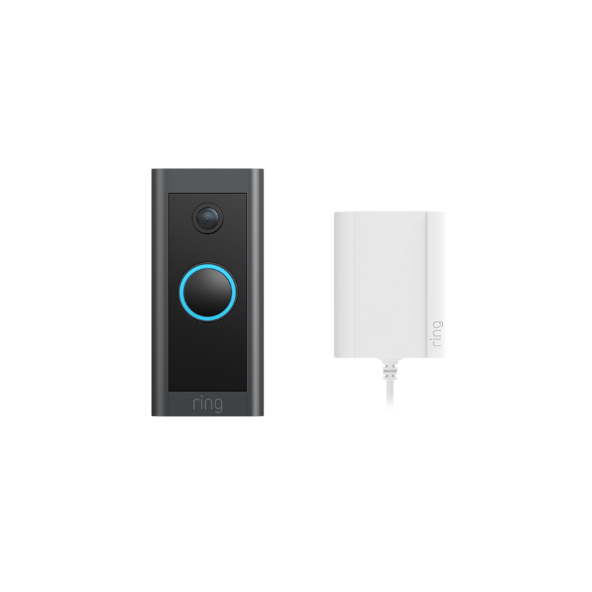Noir:Video Doorbell Wired avec adaptateur secteur