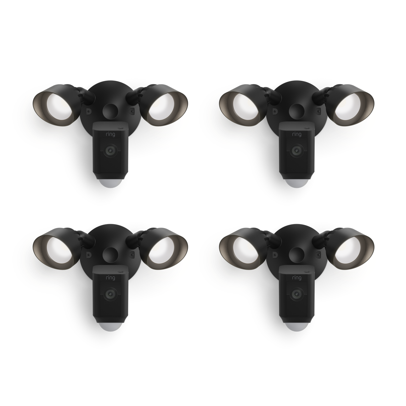 Noir:4-Pack Floodlight Cam Wired Plus
