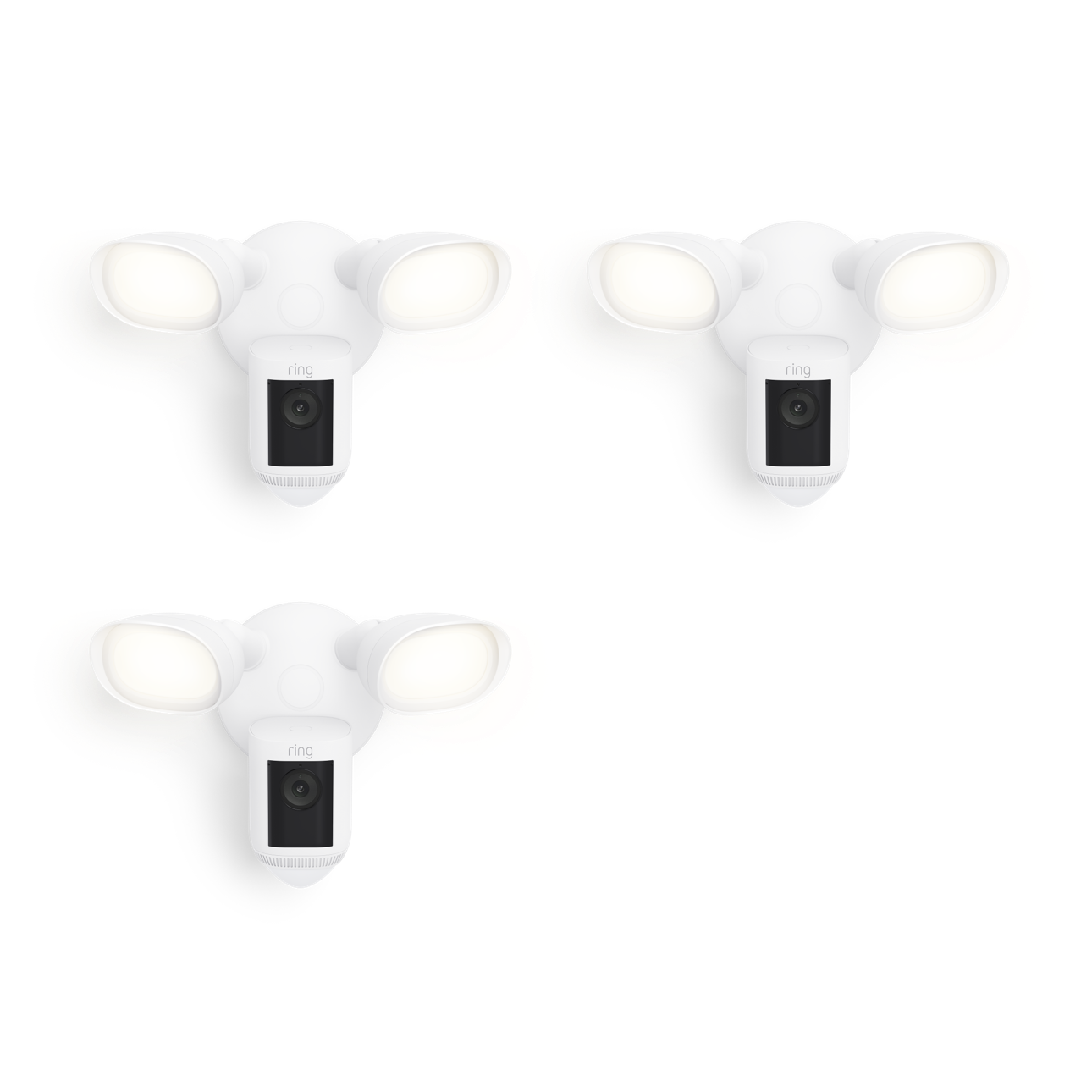 Blanc:3-Pack Floodlight Cam Wired Pro