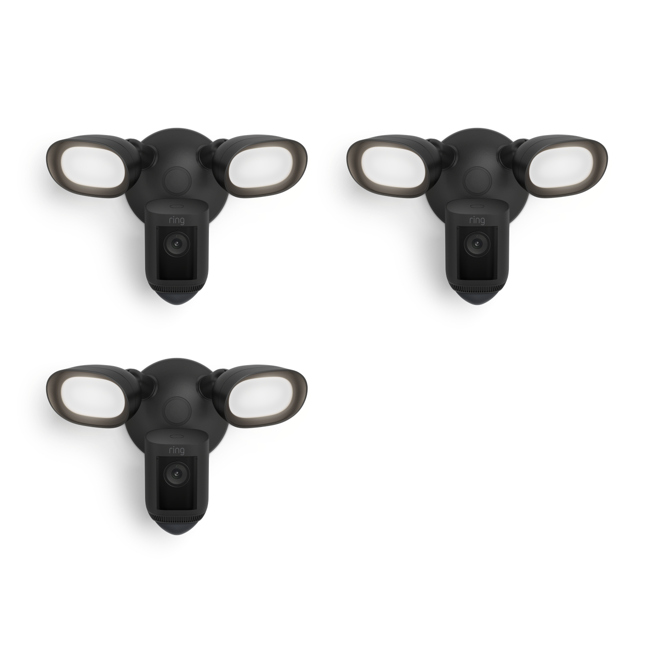 Noir:3-Pack Floodlight Cam Wired Pro
