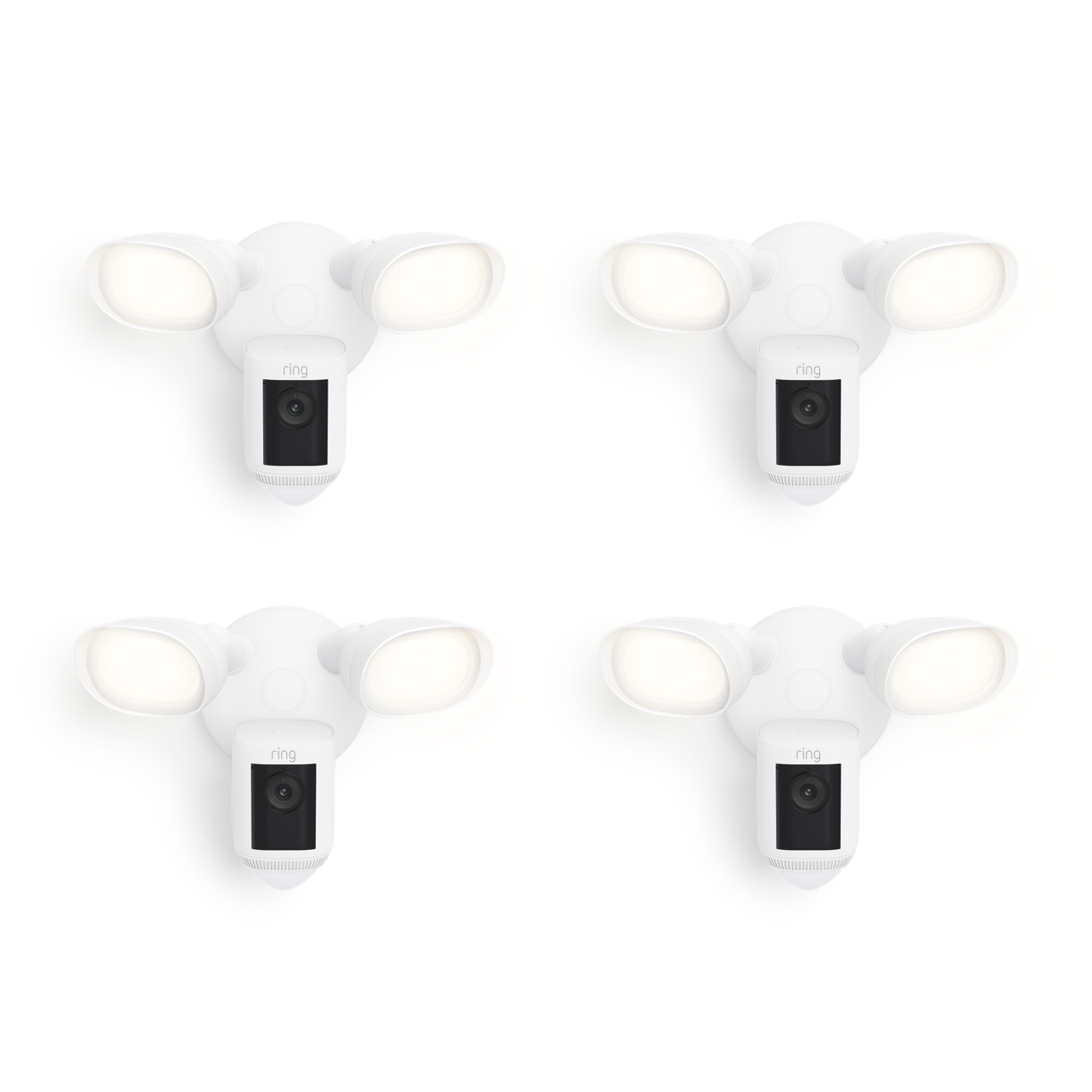 Blanc:4-Pack Floodlight Cam Wired Pro