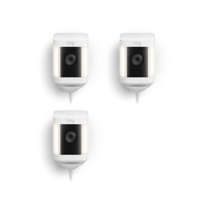 Blanc:3-Pack Spotlight Cam Plus Plug-In