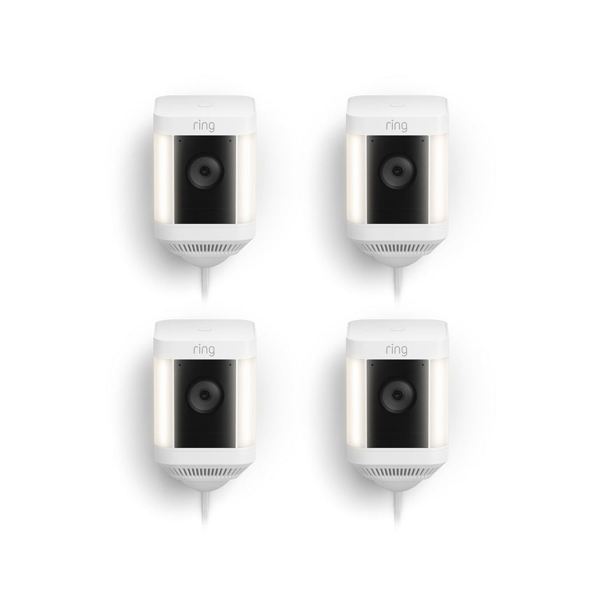 Blanc:4-Pack Spotlight Cam Plus Plug-In