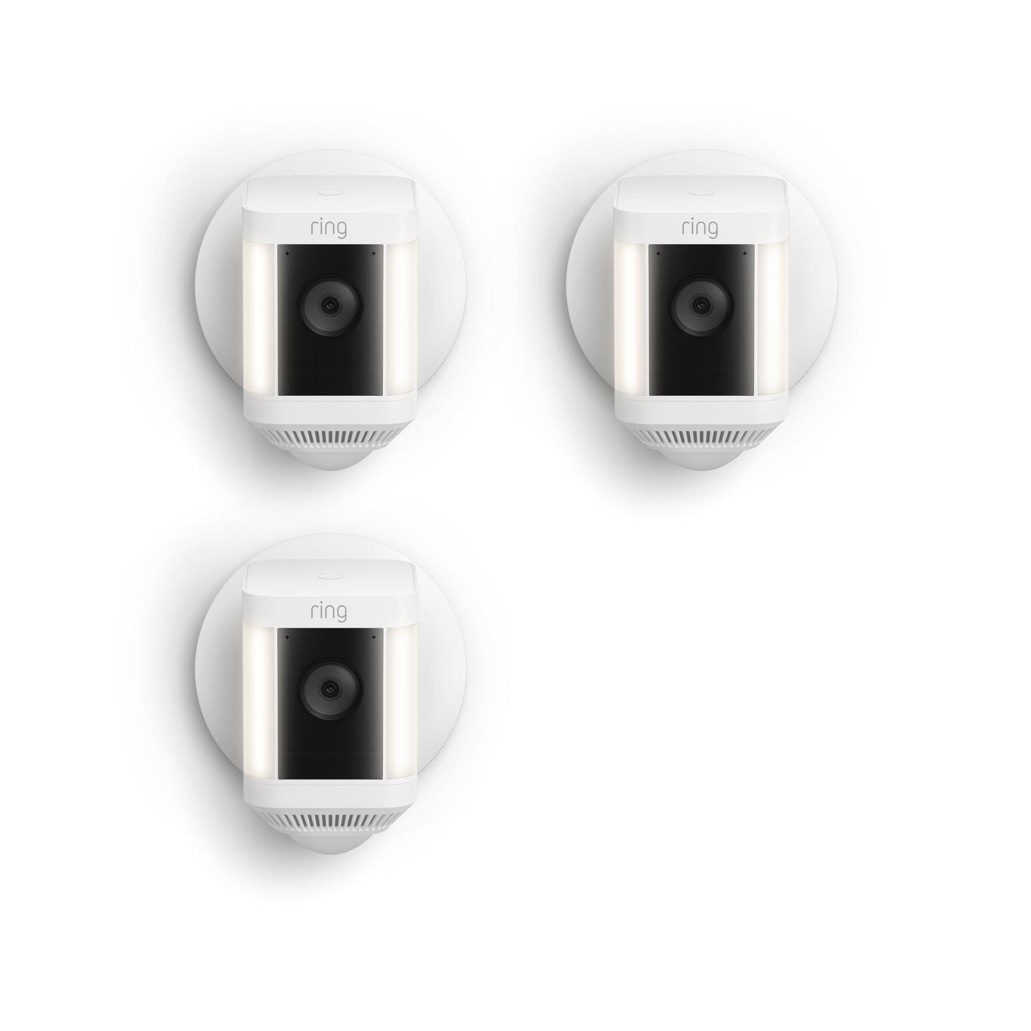 Blanc:3-Pack Spotlight Cam Plus Wired
