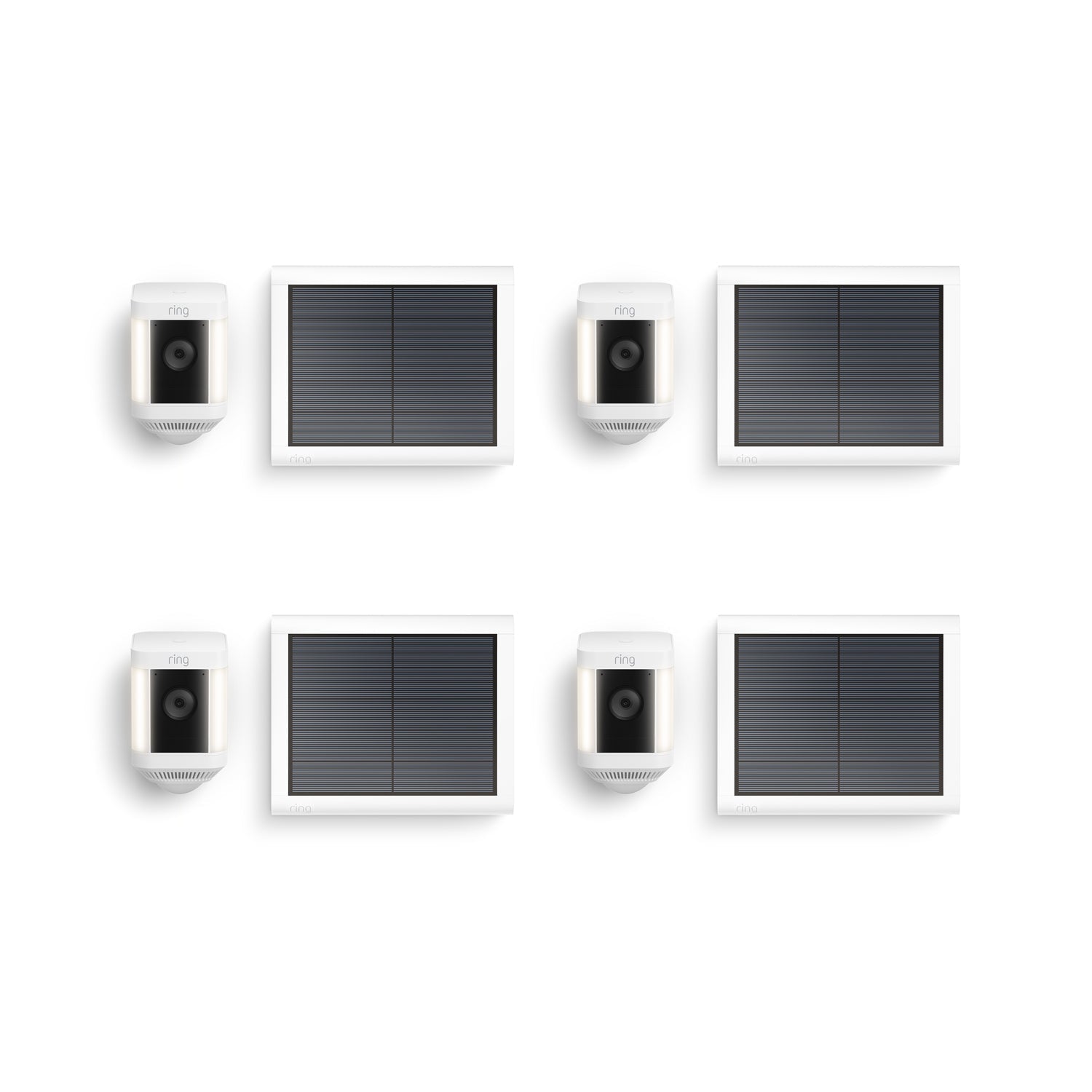 Blanc:4-Pack Spotlight Cam Plus Solar