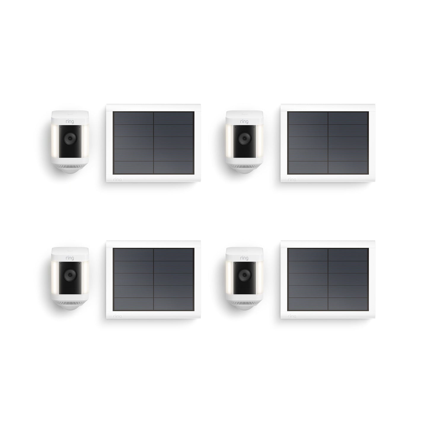 Blanc:4-Pack Spotlight Cam Plus Solar