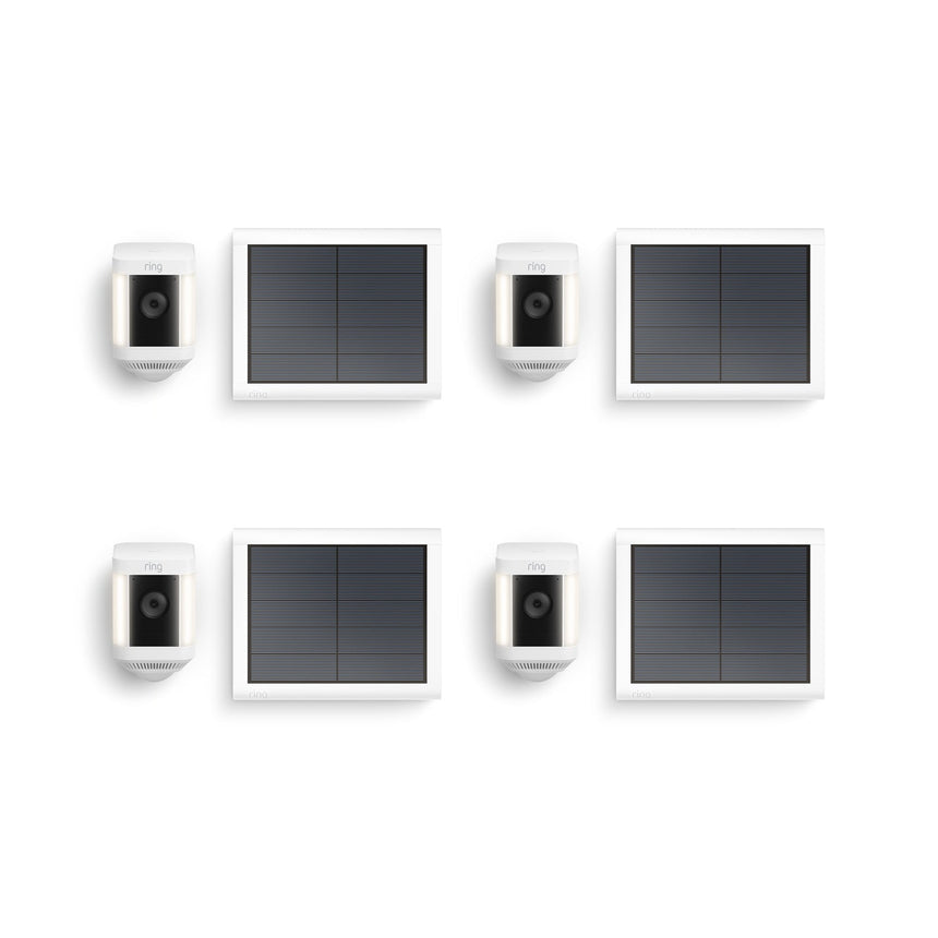 Blanc:4-Pack Spotlight Cam Plus Solar