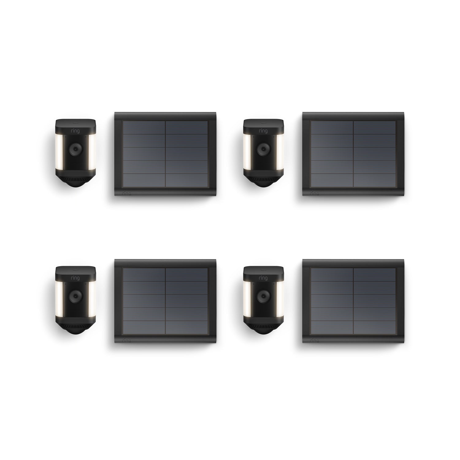 Noir:4-Pack Spotlight Cam Plus Solar
