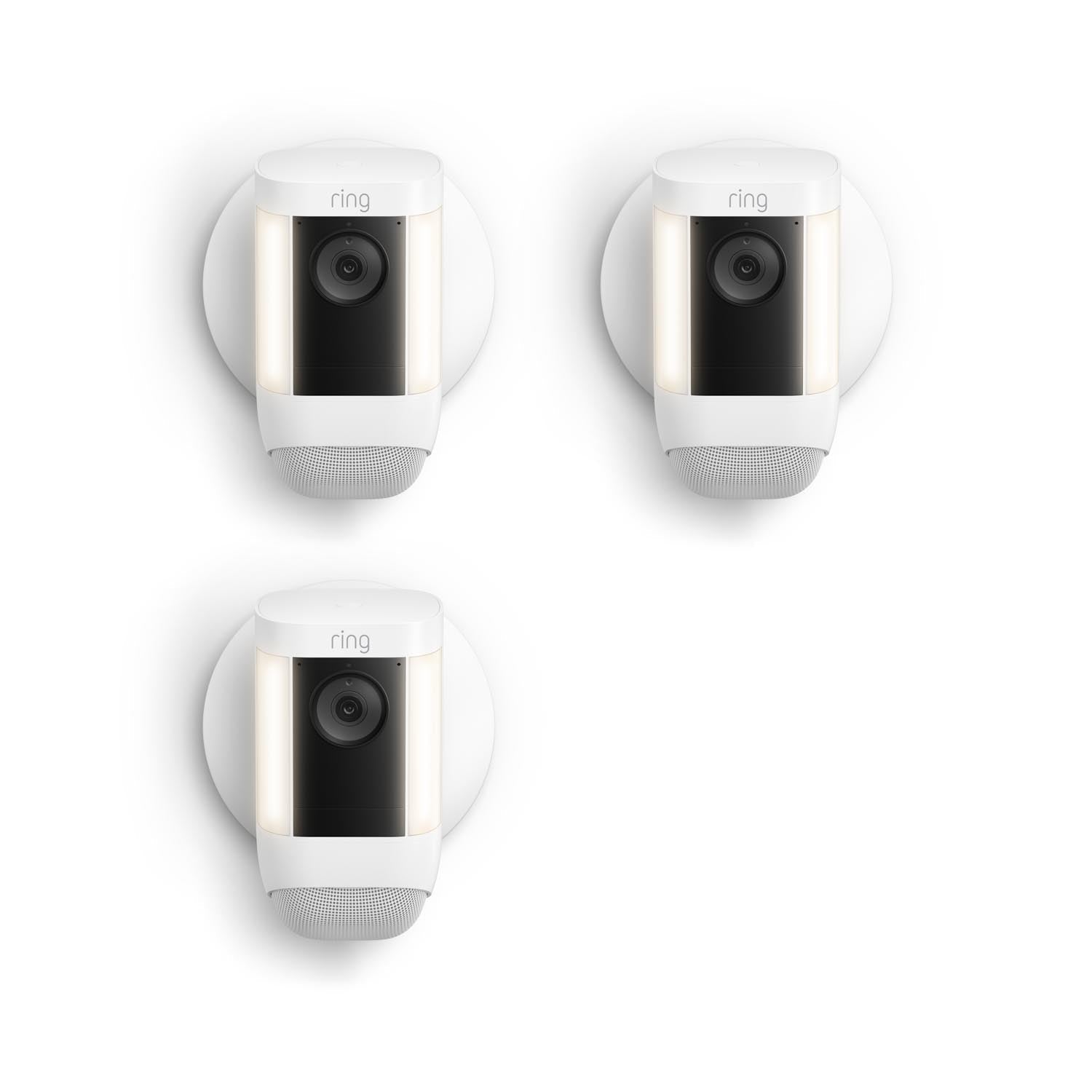 Blanc:3-Pack Spotlight Cam Pro Wired