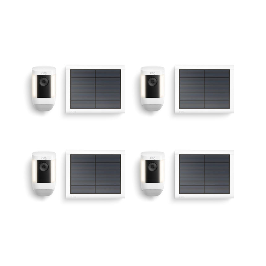Blanc:4-Pack Spotlight Cam Pro Solar