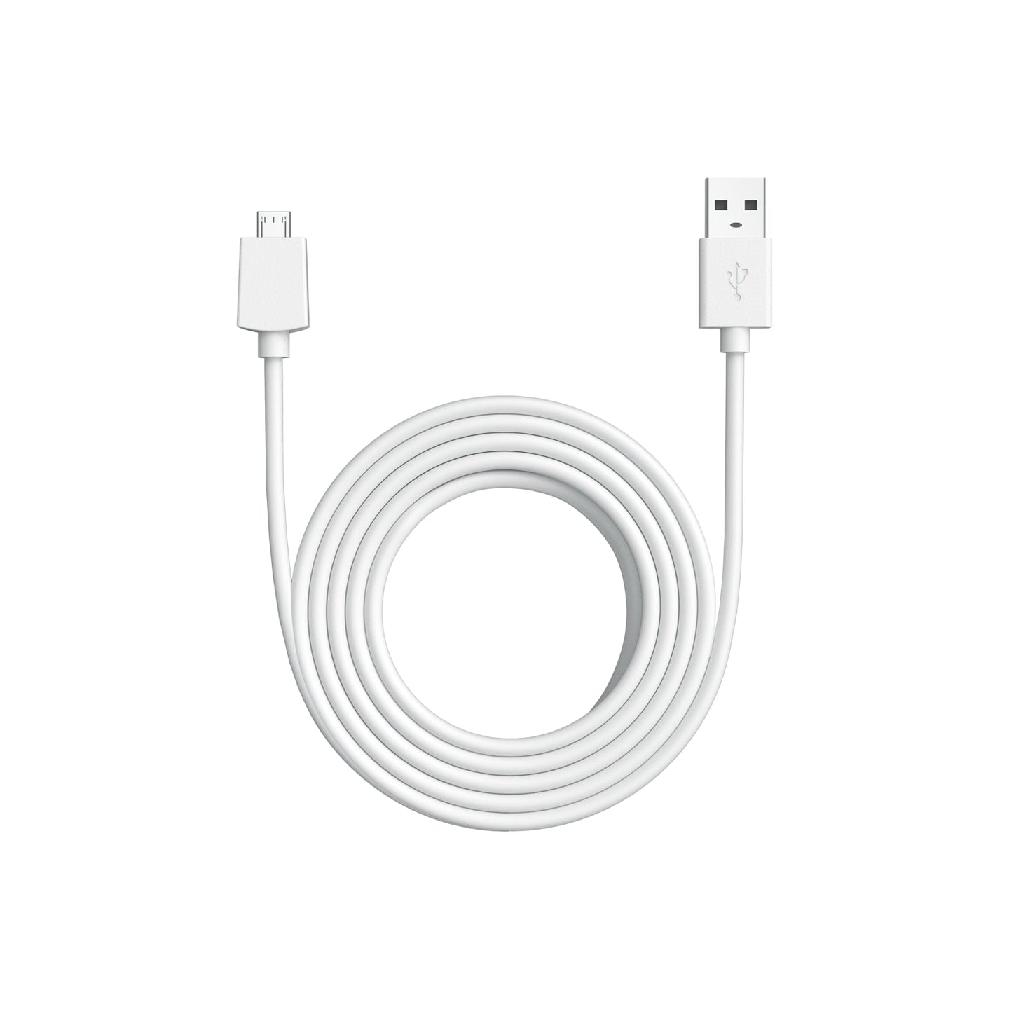 Blanc:Câble d'alimentation USB-A vers micro USB de 3 m (Indoor Camera 2e gén.)
