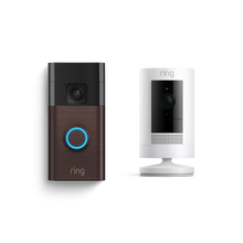 Venetian Bronze:Sonnette vidéo sans fil + caméra extérieure sans fil (Battery Video Doorbell + Stick Up Cam)