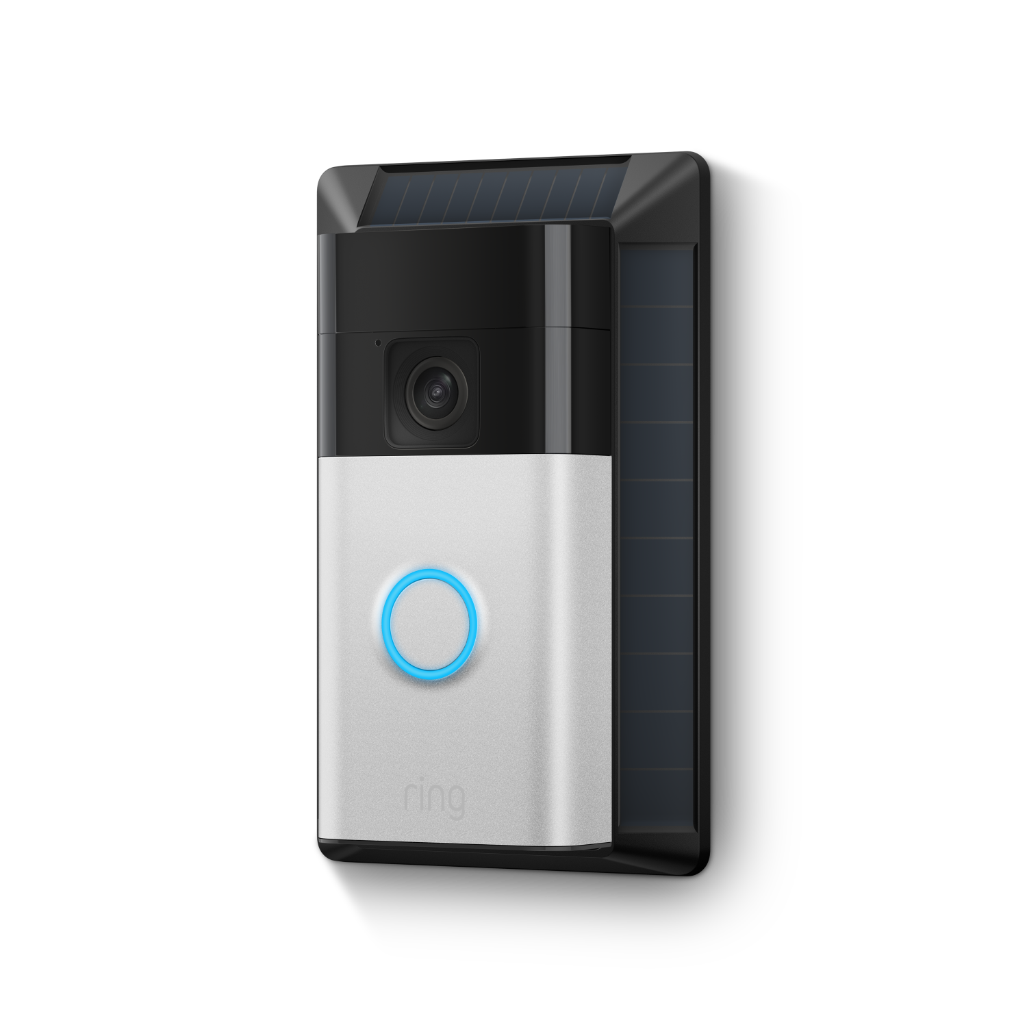 Noir:Chargeur solaire (Sonnette vidéo sans fil)