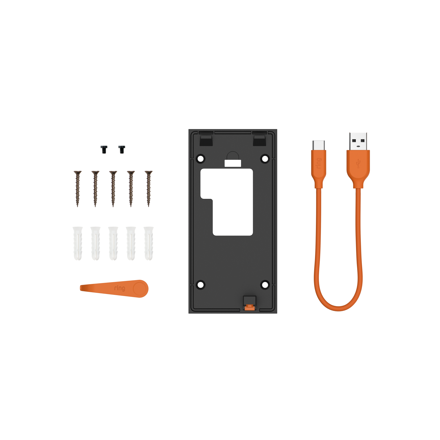 Noir:Kit de pièces de rechange (Sonnette vidéo sans fil)