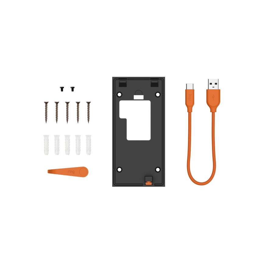 Noir:Kit de pièces de rechange (Sonnette vidéo sans fil)