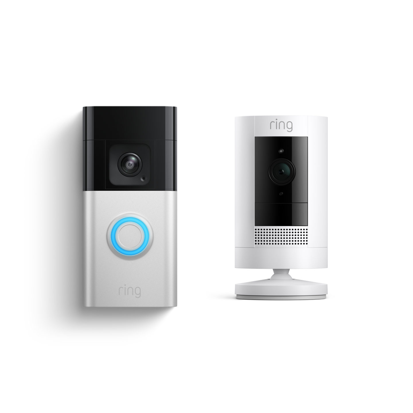 Nickel satiné:Sonnette vidéo Pro sans fil + Caméra extérieure sans fil (Battery Video Doorbell Pro + Stick Up Cam)