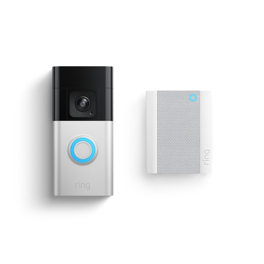 Nickel satiné:Sonnette vidéo Pro sans fil + Chime (Battery Video Doorbell Pro + Chime)