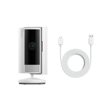 Blanc:Caméra intérieure 2e gén. + câble d'alimentation USB-A vers micro USB de 3 m
