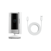 Blanc:Caméra intérieure 2e gén. + câble d'alimentation USB-A vers micro USB de 3 m