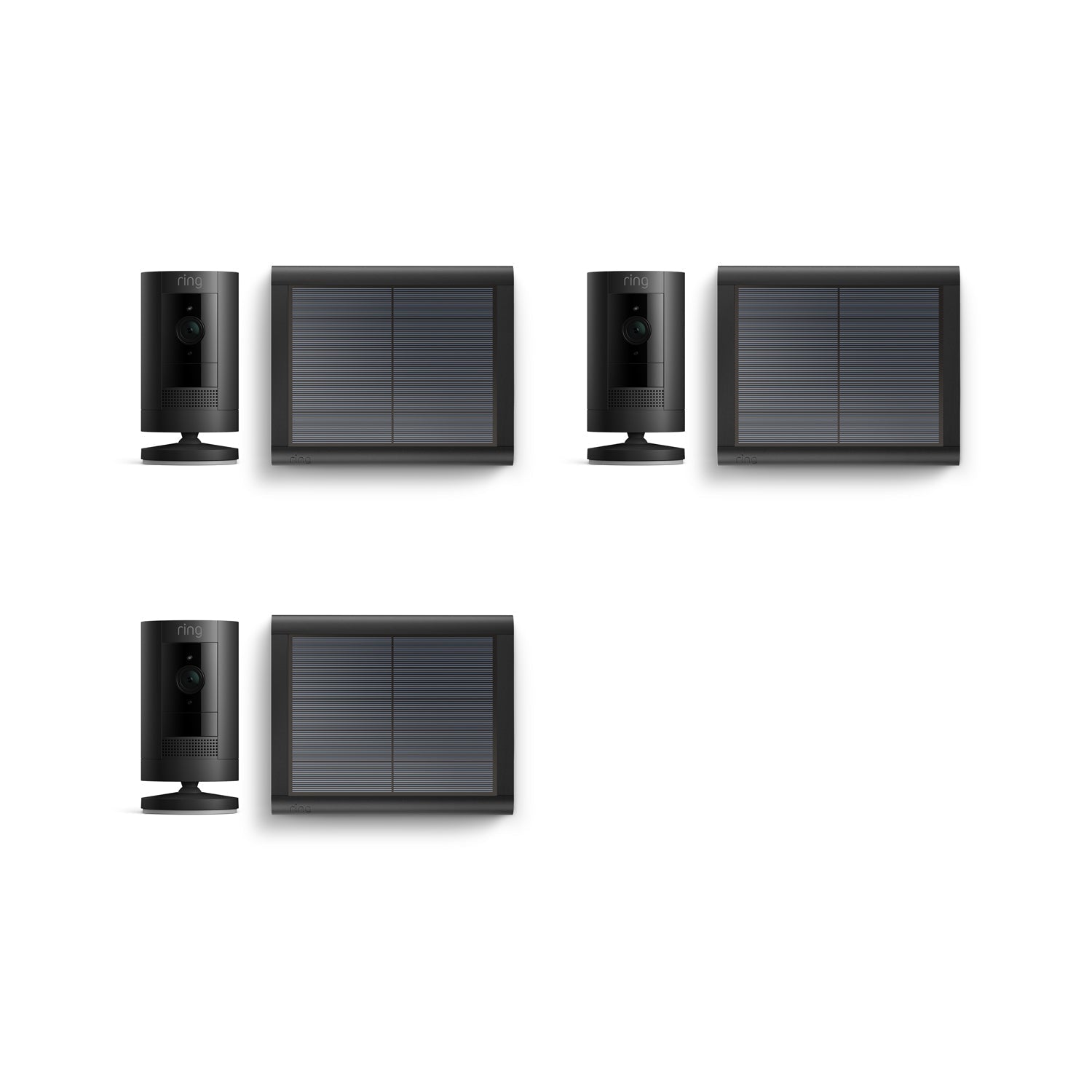 Noir:3-Pack Caméra de surveillance extérieure | Stick Up Cam Solar