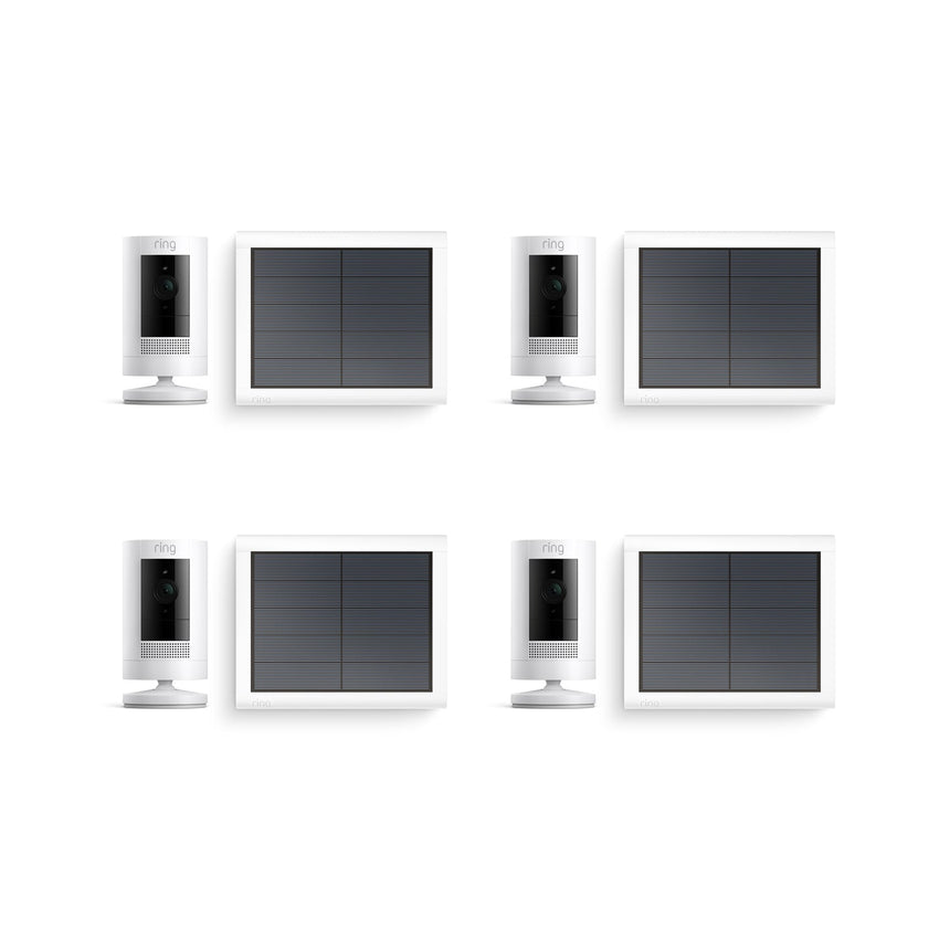 Blanc:4-Pack Caméra de surveillance extérieure | Stick Up Cam Solar