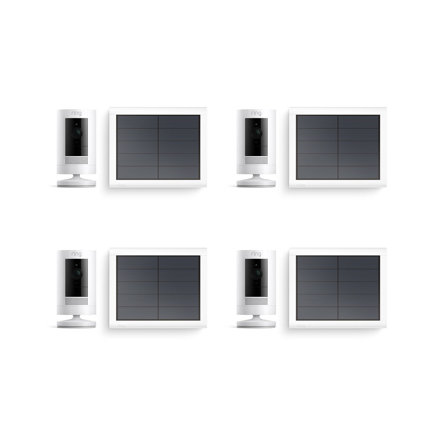 Blanc:4-Pack Caméra de surveillance extérieure | Stick Up Cam Solar