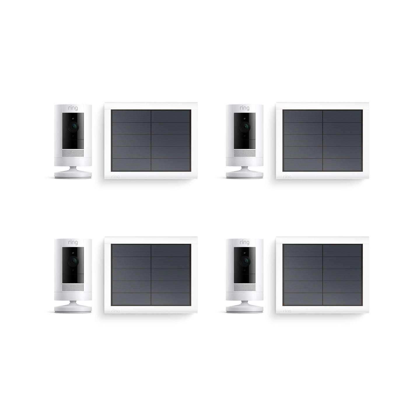 Blanc:4-Pack Caméra de surveillance extérieure | Stick Up Cam Solar