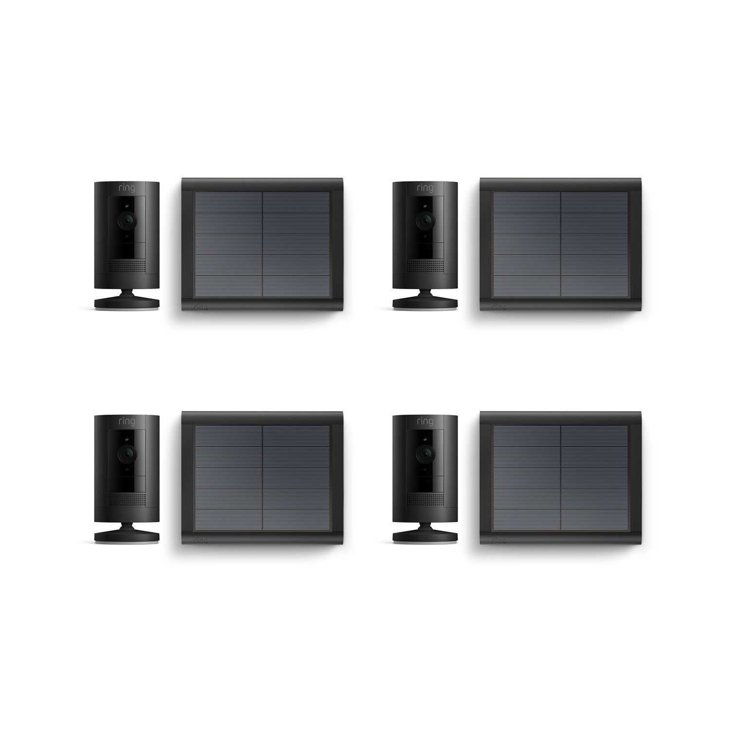 Noir:4-Pack Caméra de surveillance extérieure | Stick Up Cam Solar