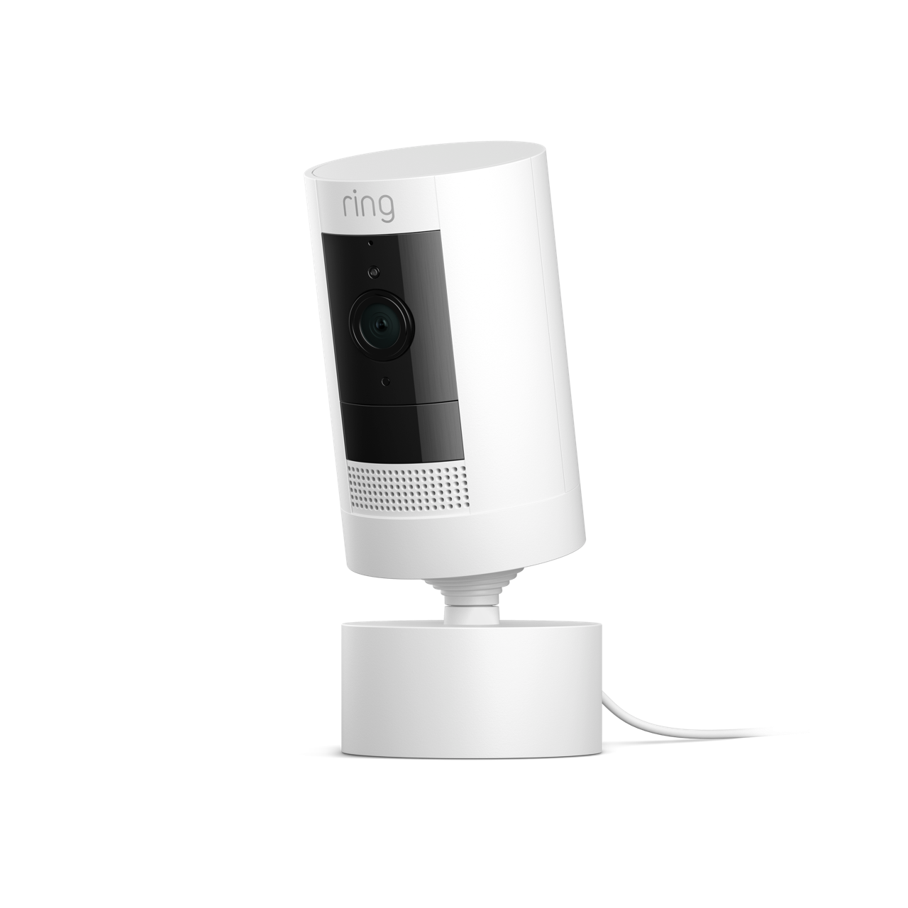Blanc:Stick Up Cam Plug-In avec support orientable/inclinable