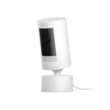 Blanc:Stick Up Cam Plug-In avec support orientable/inclinable