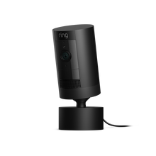 Noir:Stick Up Cam Plug-In avec support orientable/inclinable