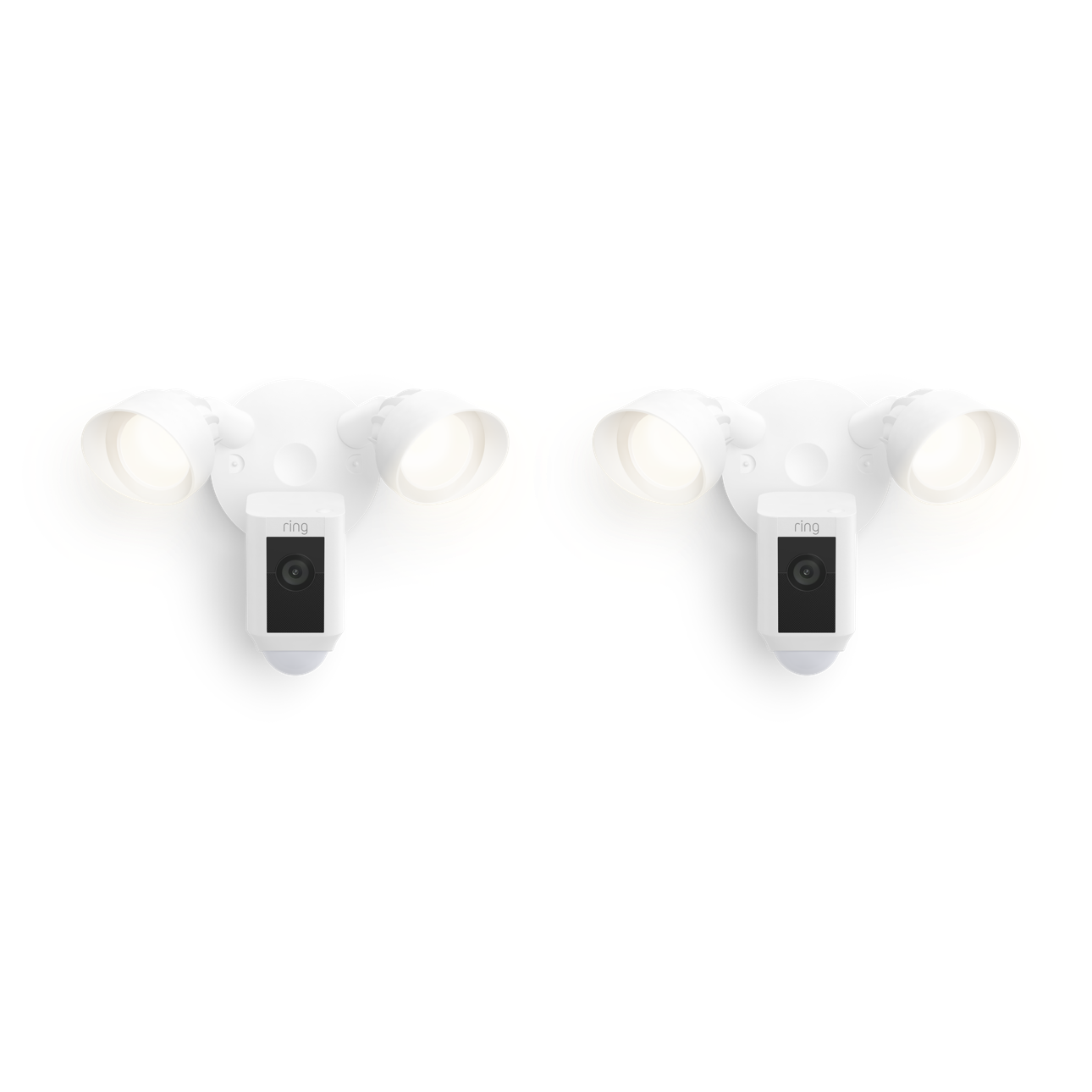 Blanc:2-Pack Floodlight Cam Wired Plus