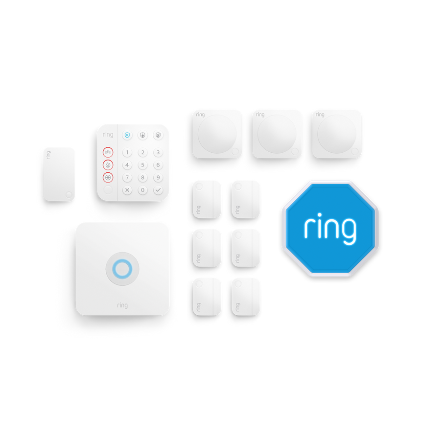 Blanc:Kit Ring Alarm - XL (sirène incluse)