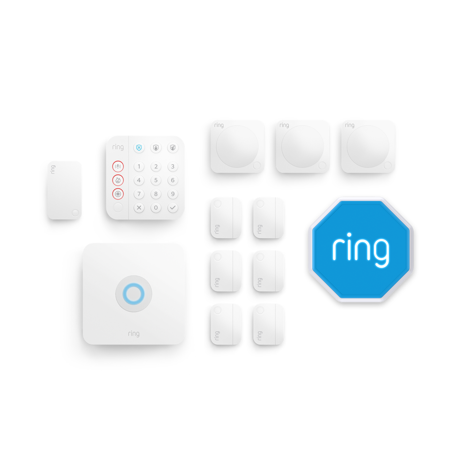 Blanc:Kit Ring Alarm - XL (sirène incluse)