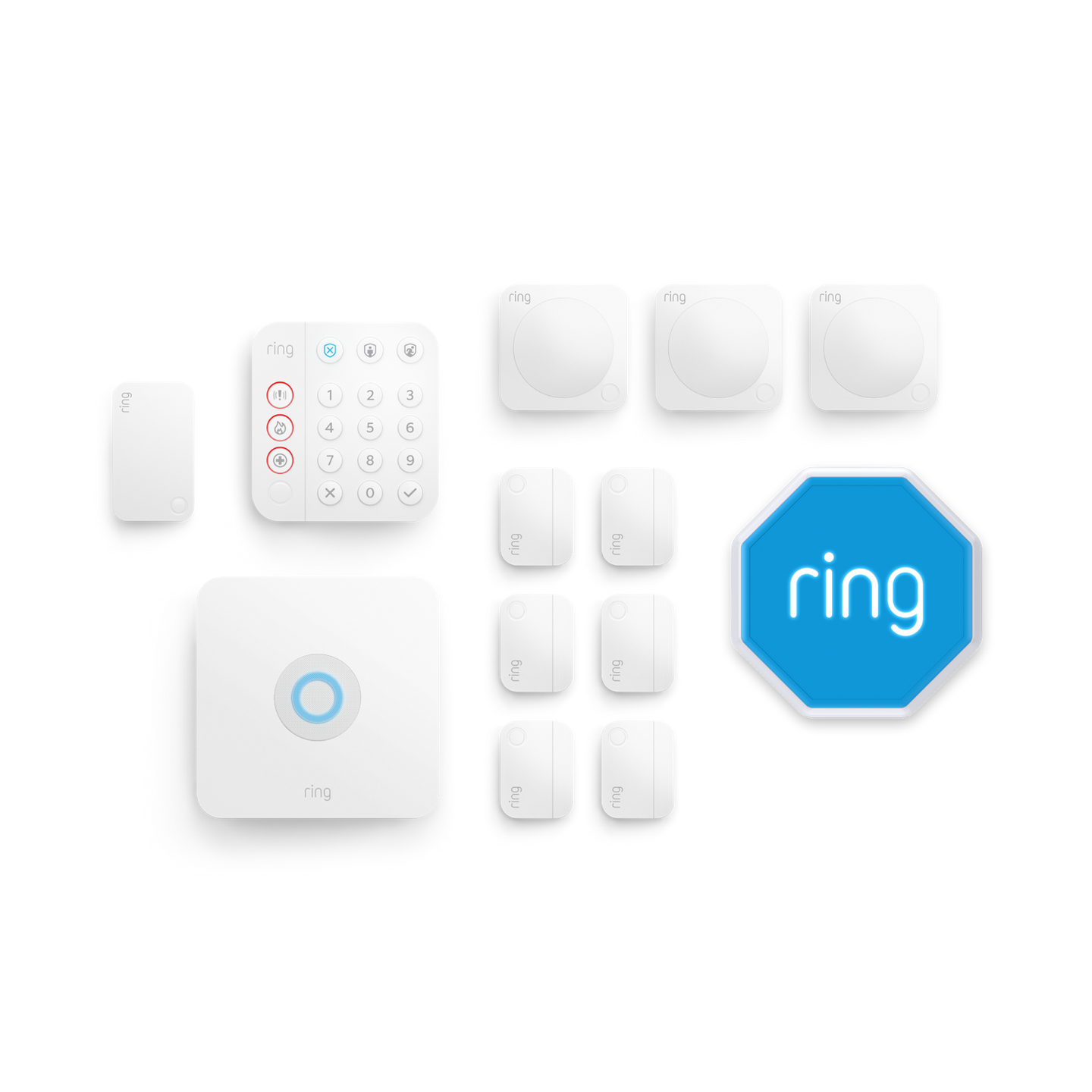 Blanc:Kit Ring Alarm - XL (sirène incluse)