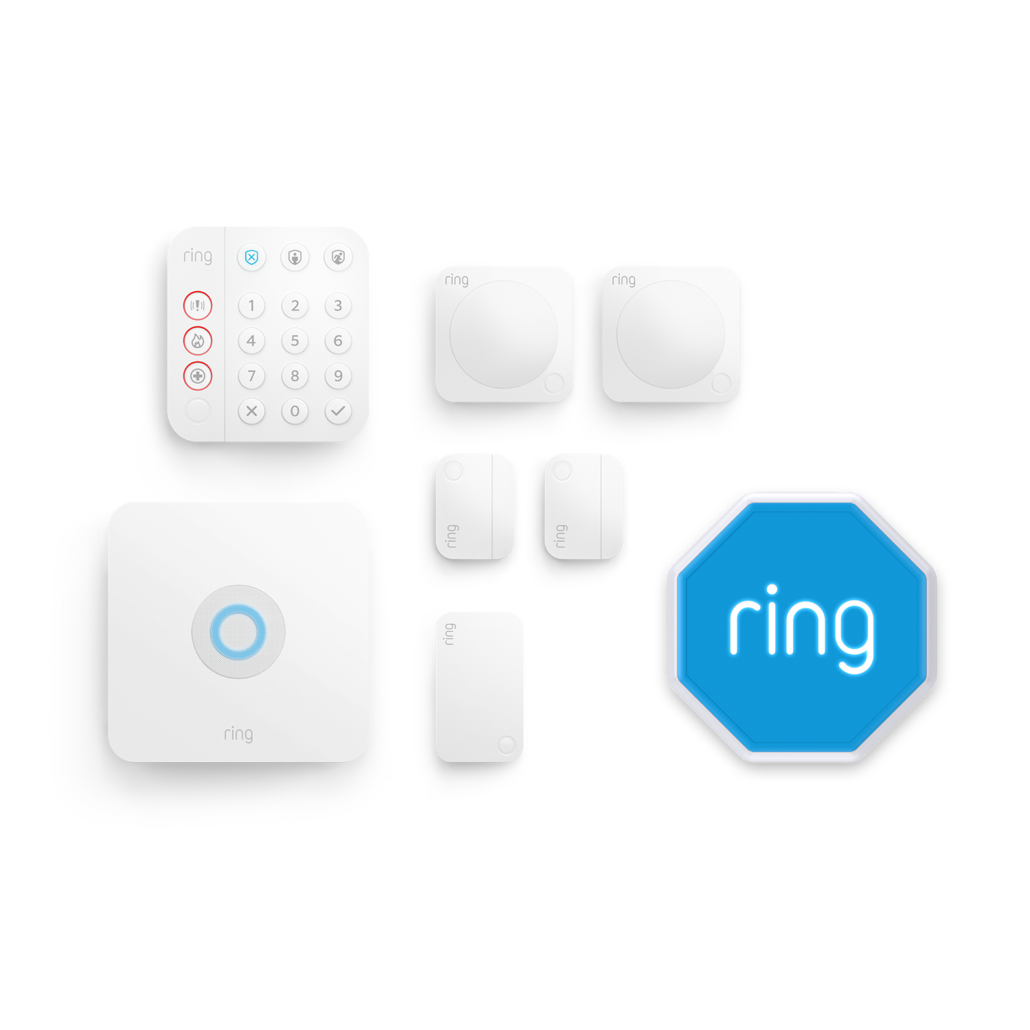 Blanc:Kit Ring Alarm - M (sirène incluse)