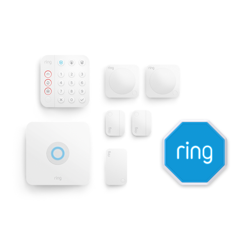 Blanc:Kit Ring Alarm - M (sirène incluse)