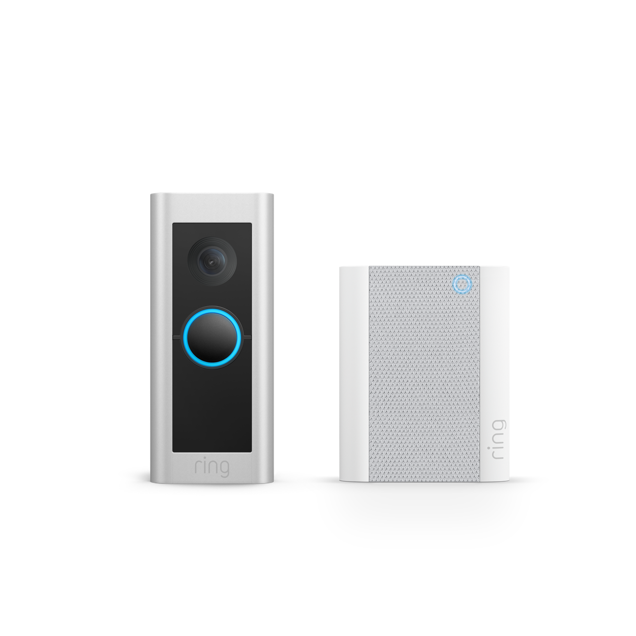 Nickel satiné:Sonnette vidéo Pro filaire + Chime (Anciennement Video Doorbell Pro 2, modèle raccordé + Chime)
