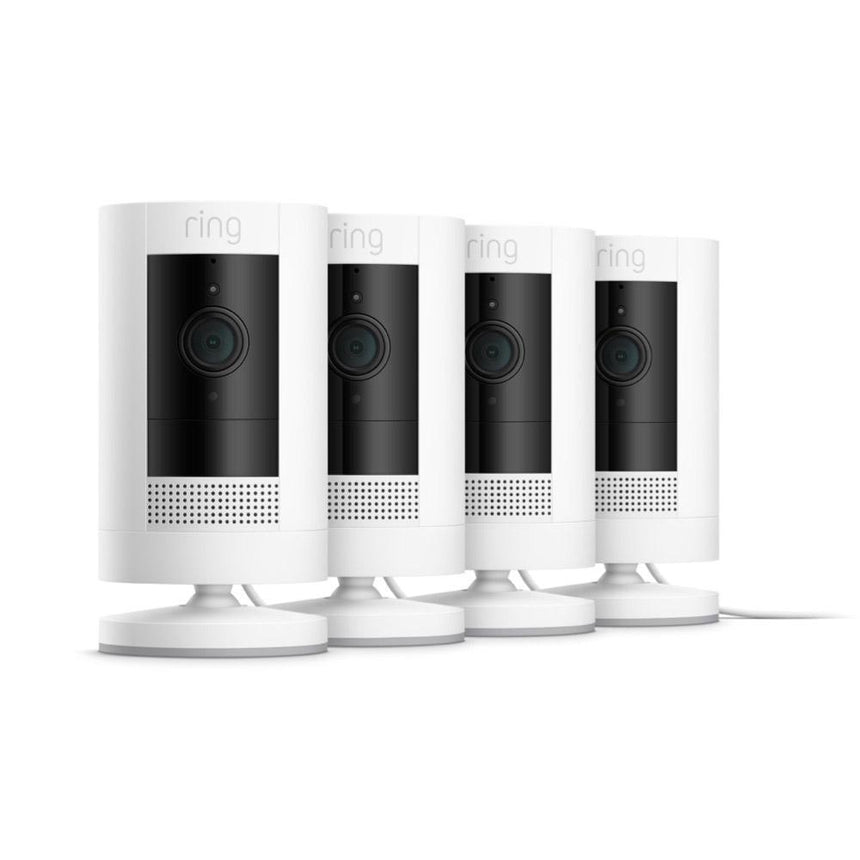 Blanc:4-Pack Caméra de surveillance extérieure sur secteur | Stick Up Cam Plug-In