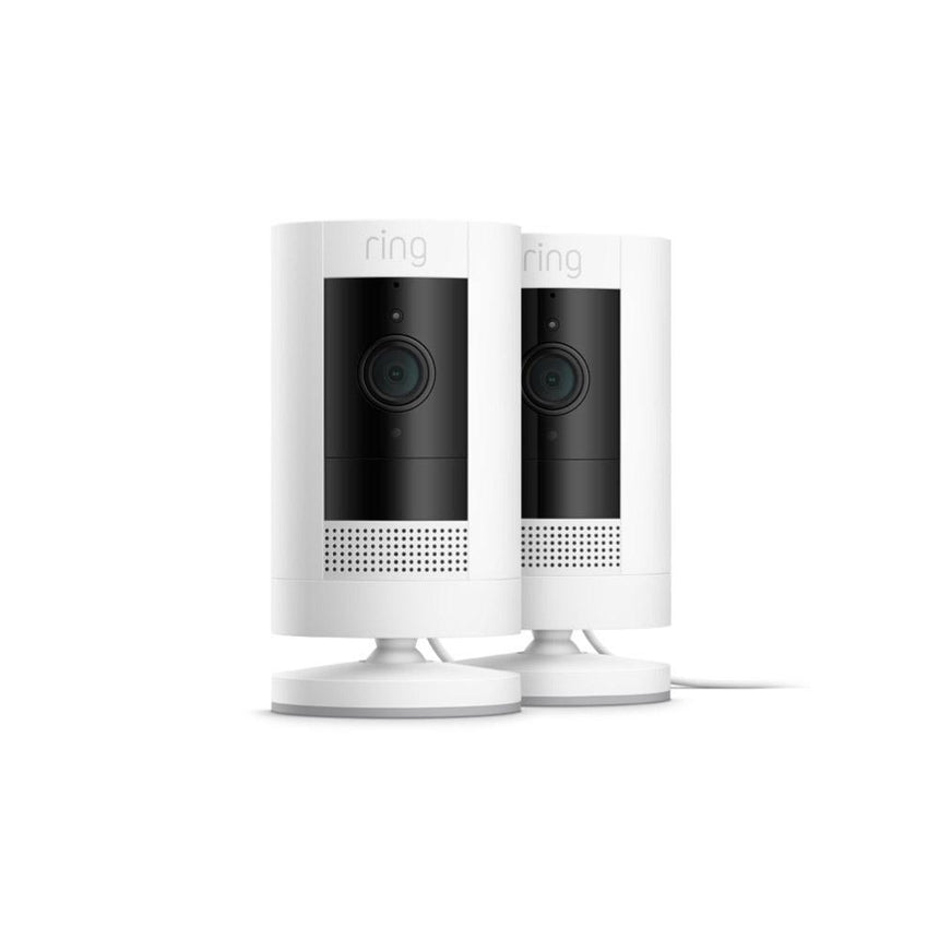 Blanc:2-Pack Caméra de surveillance extérieure sur secteur | Stick Up Cam Plug-In