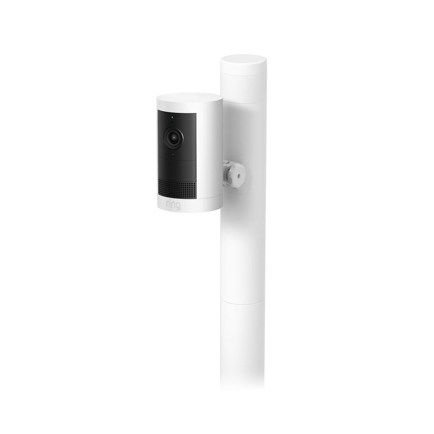 Blanc:Fixation sur piquet (Pour les caméras et panneaux solaires)